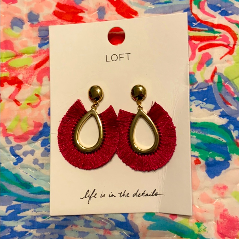 LOFT Fringe Oblong Earrings